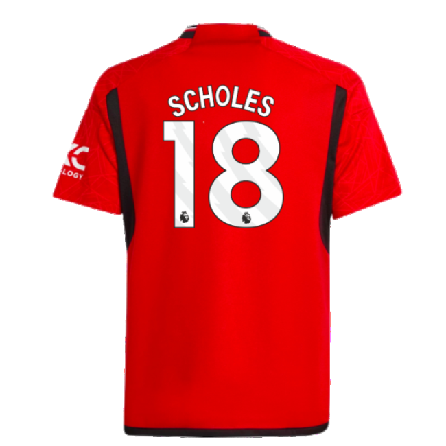 Scholes 18 Official 2023-2024 Man Utd EPL Home Uniform (Kids)