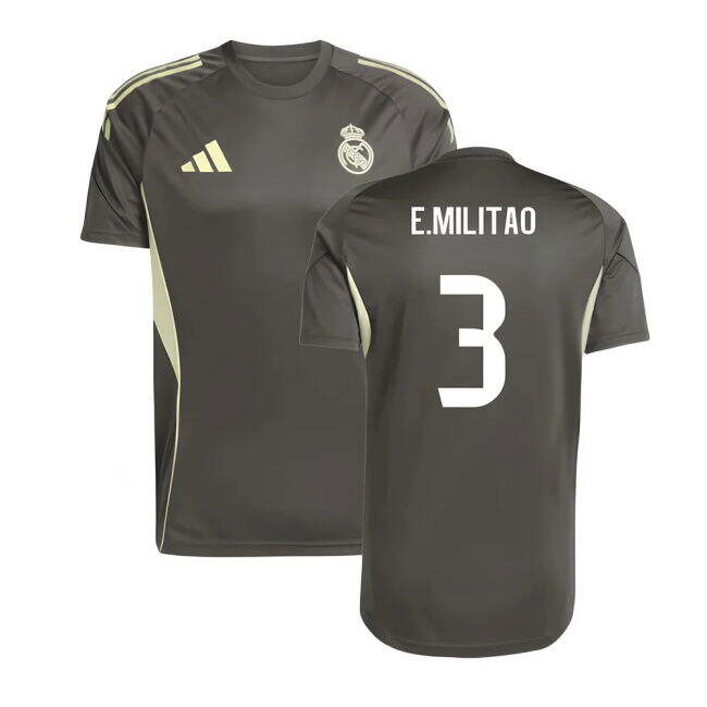 2025-2026 Real Madrid Training Jersey (Utility Grey) (E.Militao 3)
