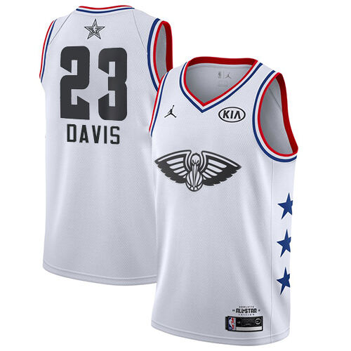 Pelicans #23 Anthony Davis Premium 2019 Icon NBA Jersey - White
