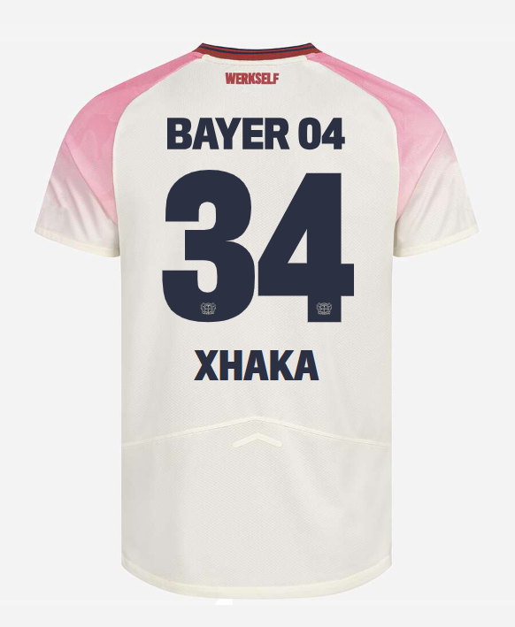 Away Jersey of XHAKA 34 for Bayer 04 Leverkusen in the 25-26 Season