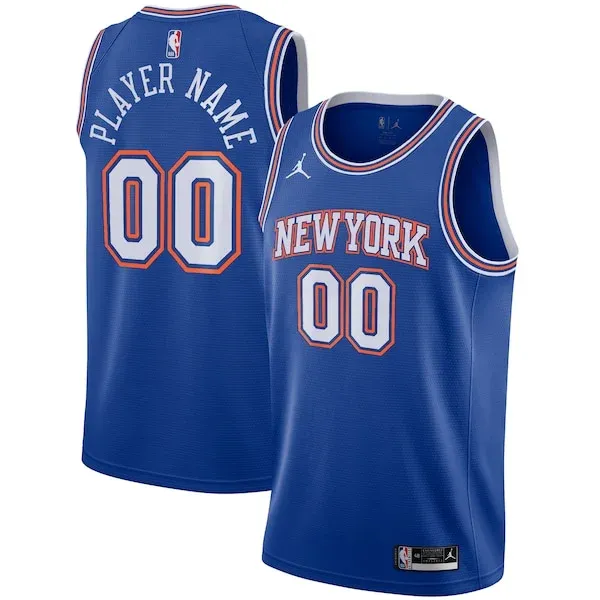 New York Knicks Jordan Brand Swingman Custom Jersey - Statement Edition - Blue