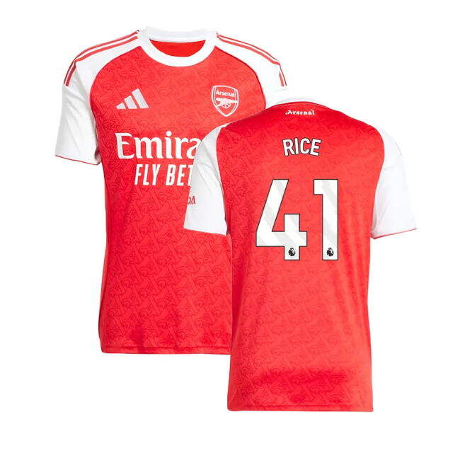 Rice 41 Official 2025-2026 Arsenal Premier League Home Jersey