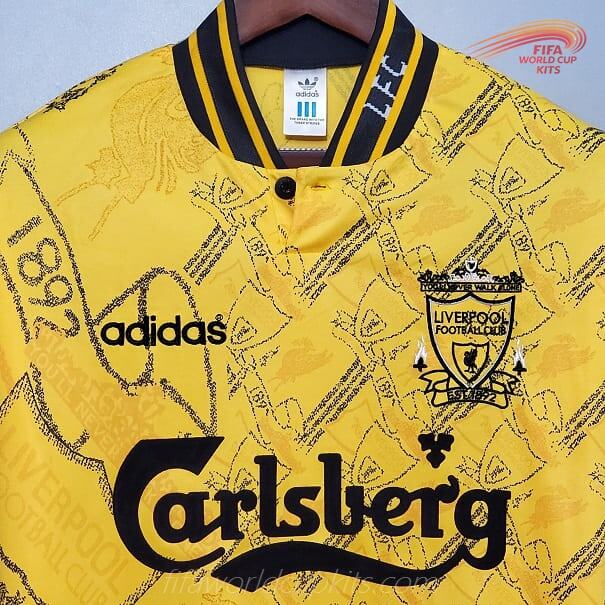 Liverpool 95-96 Away Yellow Football Kit
