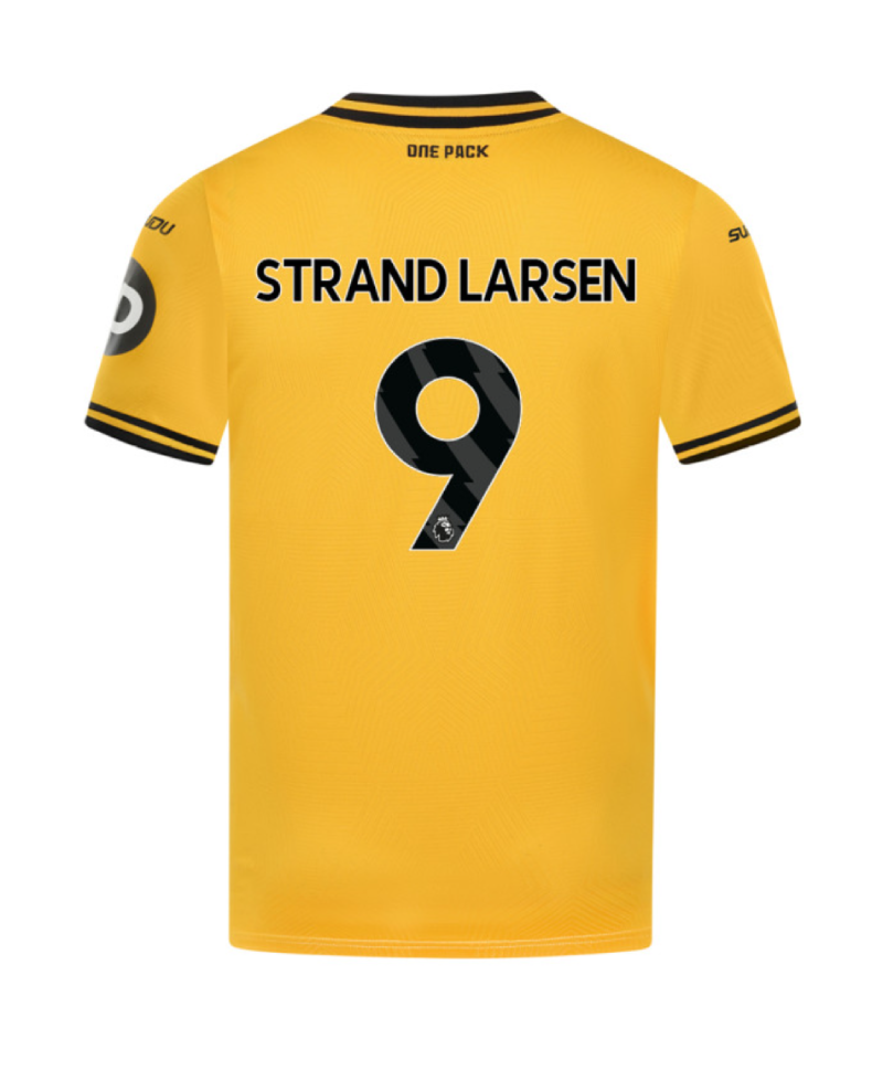 Wolverhampton Wanderers 24-25 Home Jersey with STRAND LARSEN 9