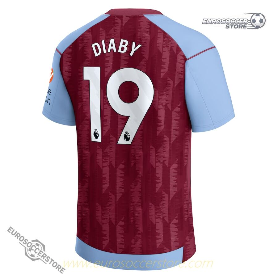 Aston Villa DIABY 19 Home Football Jersey for the 23-24 Season