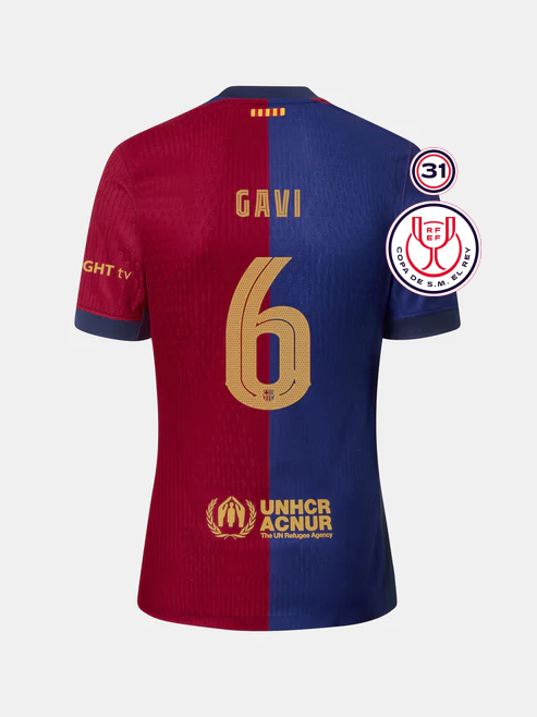 GAVI's Number 6 Jersey for Barcelona in the Copa Del Rey Final of the 24-25 Season
