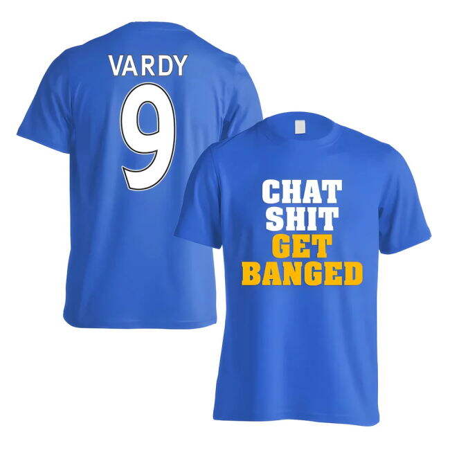 Leicester Vardy Chat Get Banged - Blue football T-Shirt (Unisex