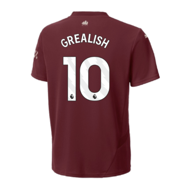 Authentic 2024-2025 Man Official City Third Kit Kids Grealish 10