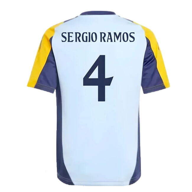 2024-2025 Real Madrid Training Shirt (Glow Blue) - Kids (Sergio Ramos 4)