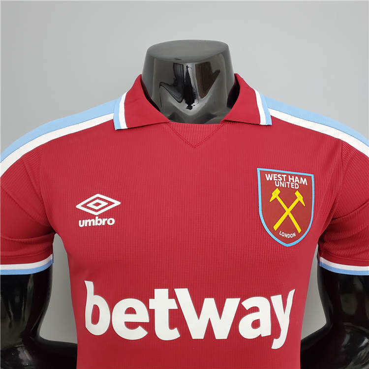 West Ham United 21-22 Home Red Soccer Jersey Football Shirt Player