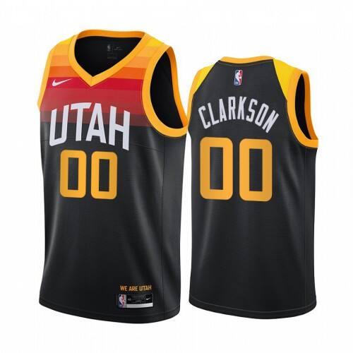 UTA #00 Jordan Clarkson Premium 2020 City NBA Jersey - Black Swingman