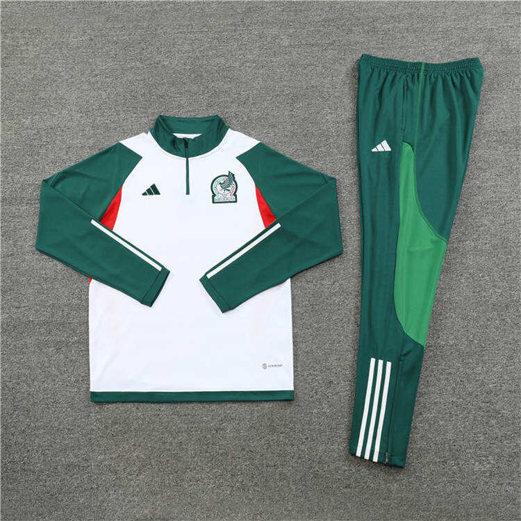 Authentic Comfort Fit 2023 MEXICO WHITE TRAINING TRACKSUIT