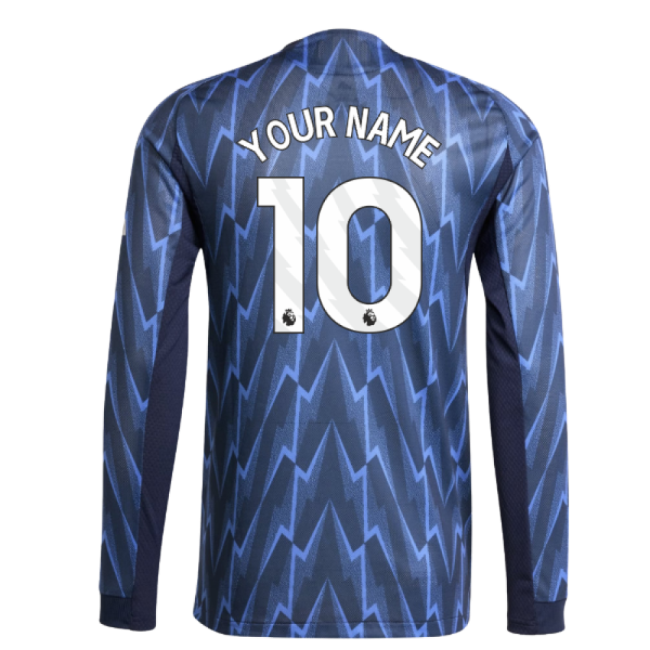 2025-2026 Arsenal Authentic Long Sleeve Away Kit (Your Name)