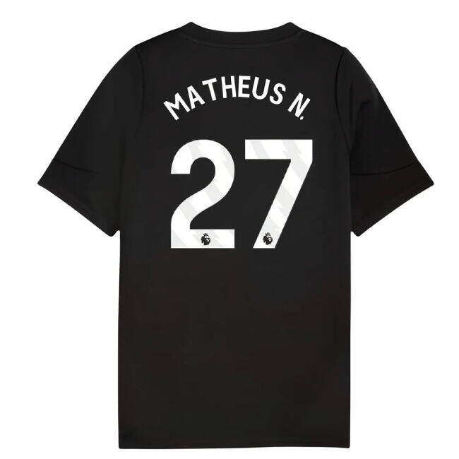 2025-2026 Man City Training Jersey (Black) - Kids (Matheus N. 27) -...
