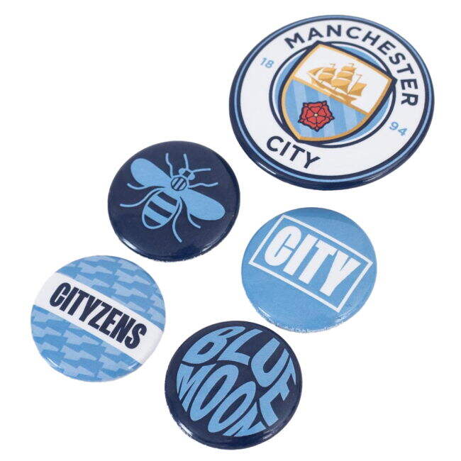 Manchester City FC Button Badge Set - high quality