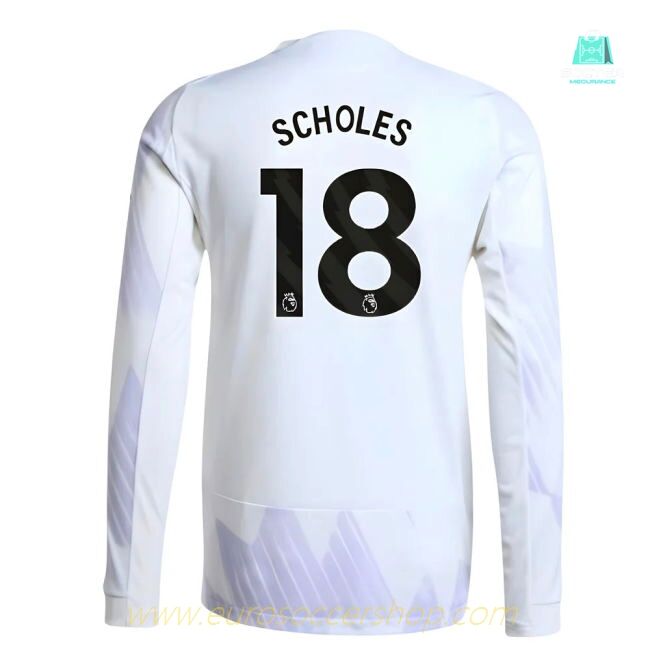 2025-2026 Man Utd Authentic Long Sleeve Away Shirt (Scholes 18)