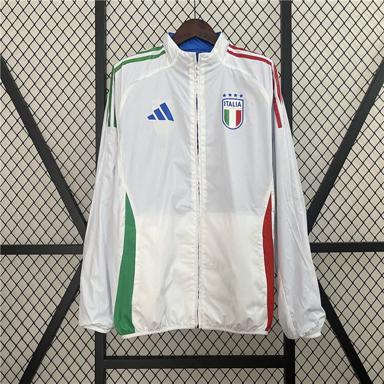 UEFA Euro 2024 Italy Reversible Trench Jacket WhiteBlue - Official