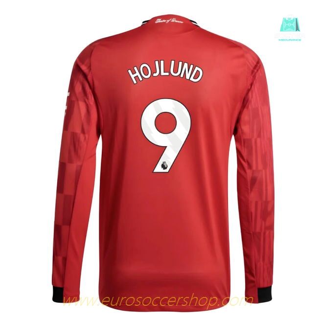 2025-2026 Man Utd Authentic Long Sleeve Home Shirt (Hojlund 9)