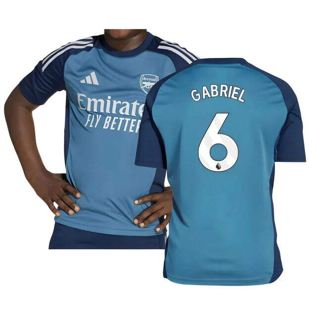 2025-2026 Arsenal Training Shirt (Blanch Blue) - Kids (Gabriel 6) (...