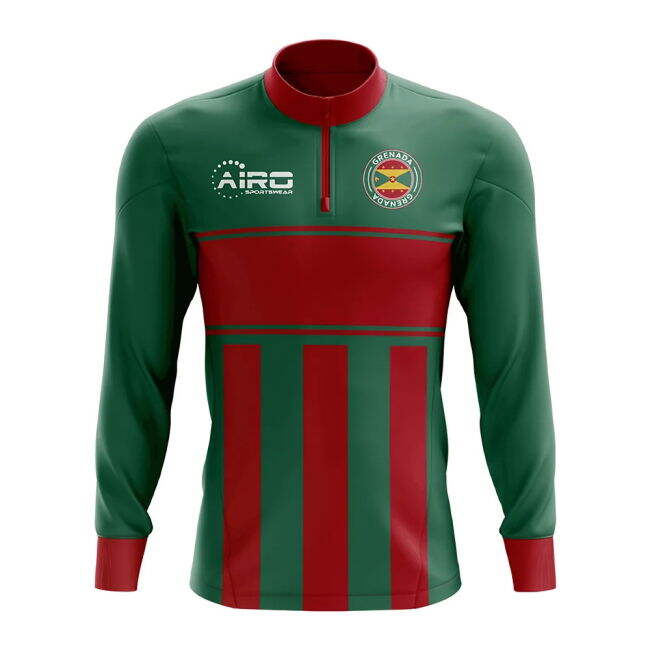 Top-Tier Grenada Concept Football Half Zip Midlayer Top (Green-Red)