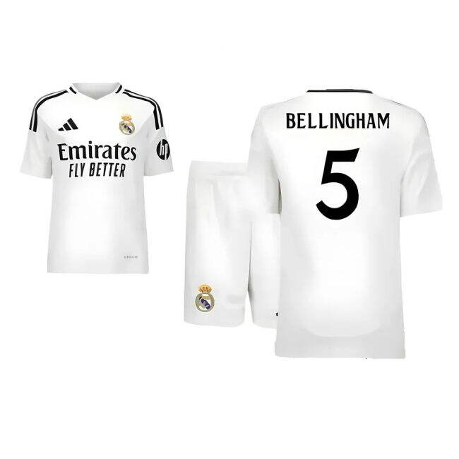 2024-2025 Real Madrid Home Youth Kit (Bellingham 5) | Breathable