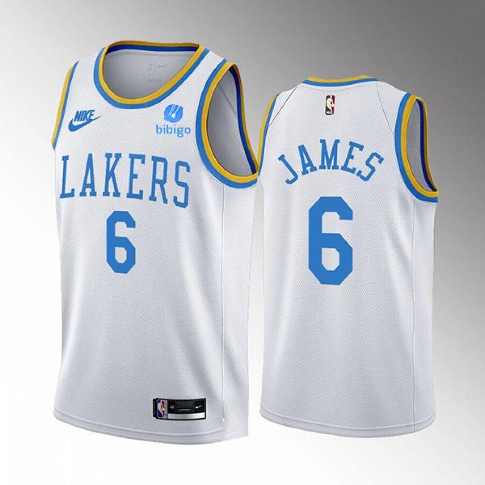 Performance Los Angeles Lakers LeBron James6 White Jersey - Classic...