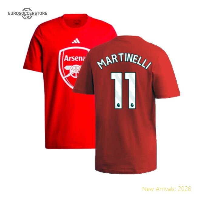 Official 2024-2025 Arsenal Dna Graphic Tee (red) (martinelli 11)