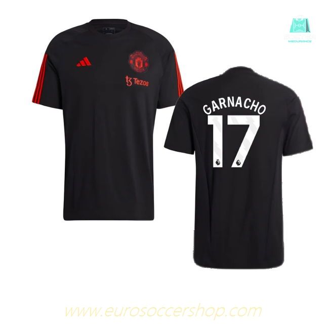 2023-2024 Man Utd Training Tee (Black) (Garnacho 17)
