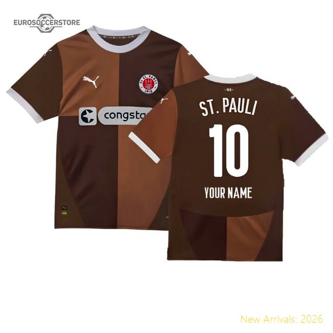 2024-2025 St Pauli Home Shirt (your Name) - Reasonable Price