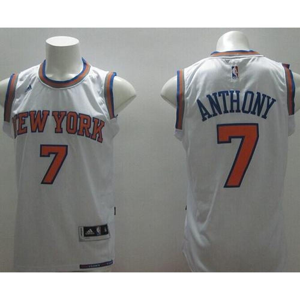 Knicks #7 Carmelo Anthony White Stitched NBA Jersey
