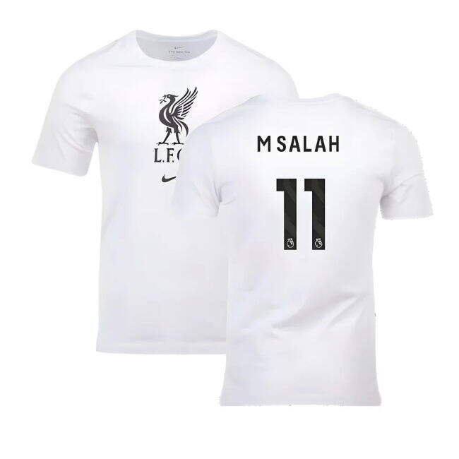 2023-2024 Liverpool Crest Tee (White) (M Salah 11)