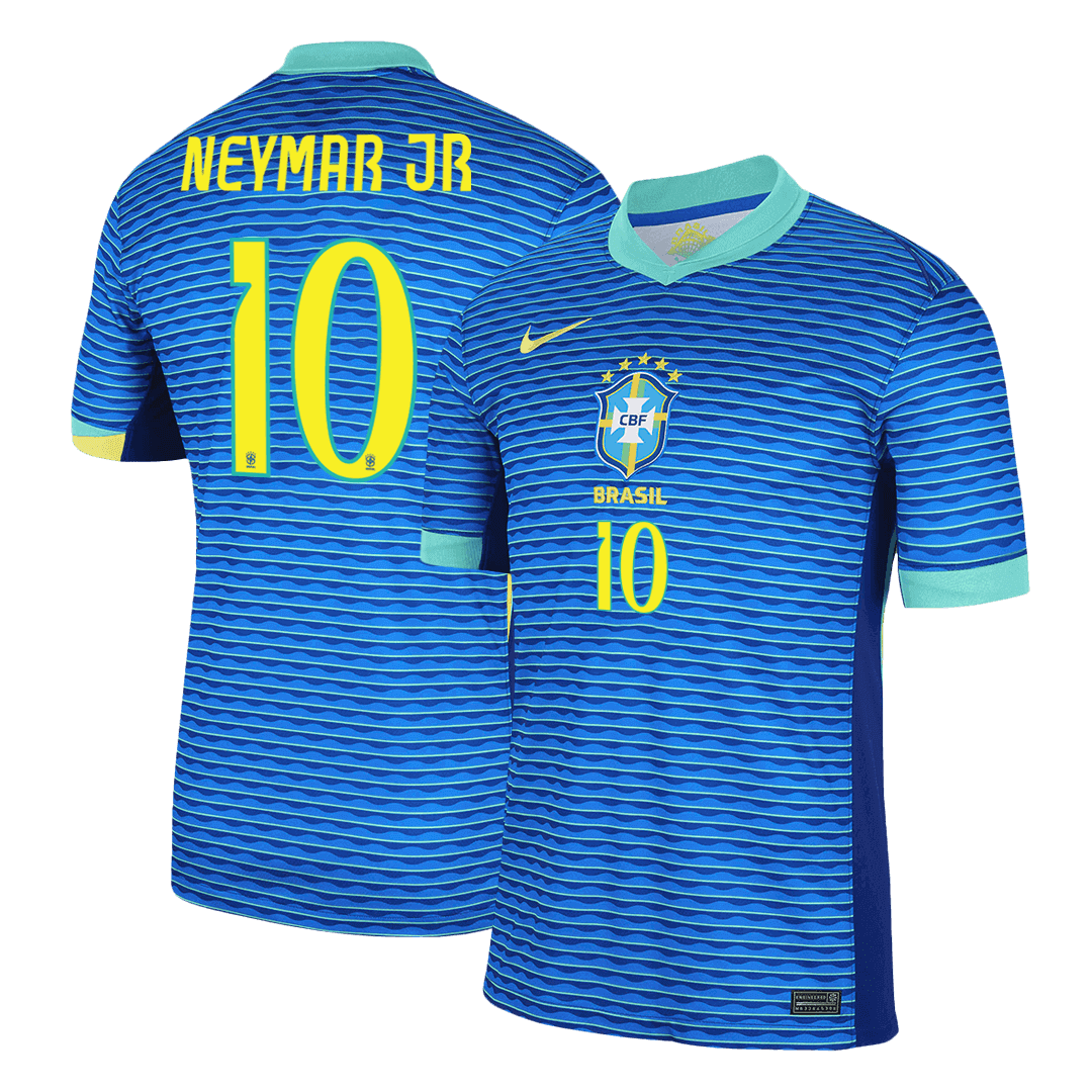 NEYMAR JR #10 Brazil Away  Soccer Jersey 2024 Authentic Kit