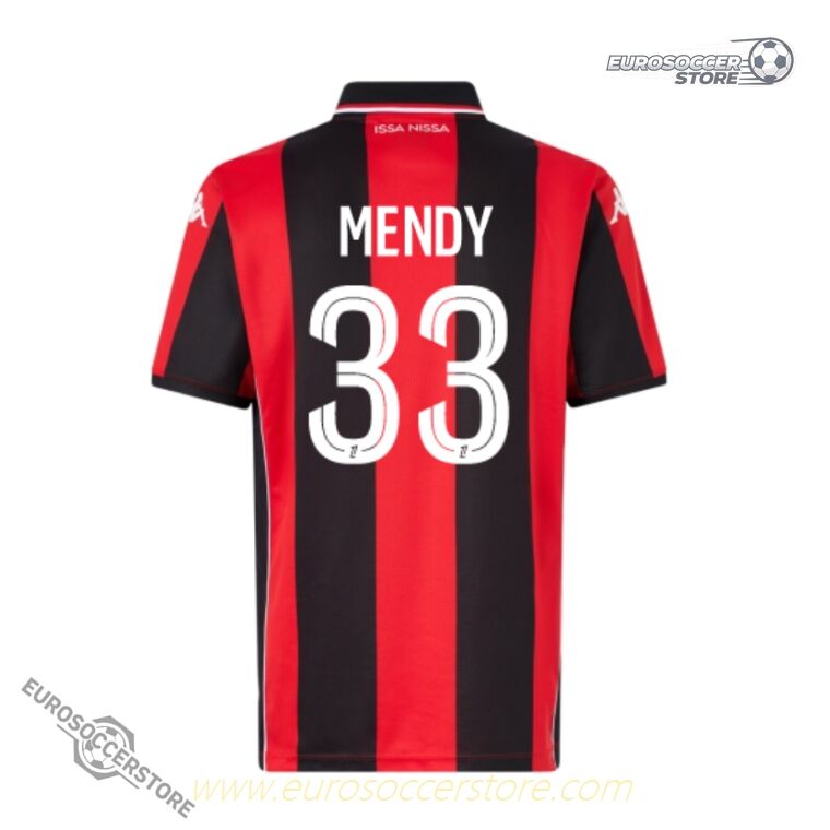OGC Nice Home Jersey 25-26, featuring MENDY with the number 33.