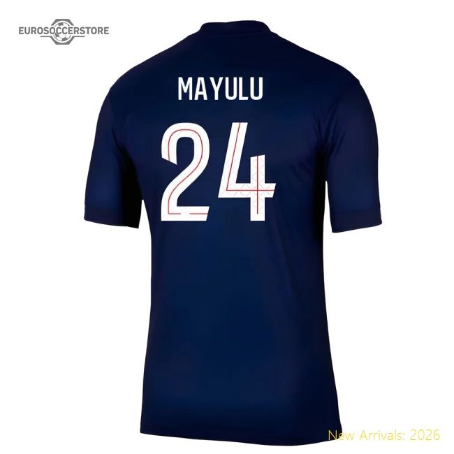 Match-Day 2025-2026 Psg Paris Saint Germain Home Shirt (Mayulu 24)