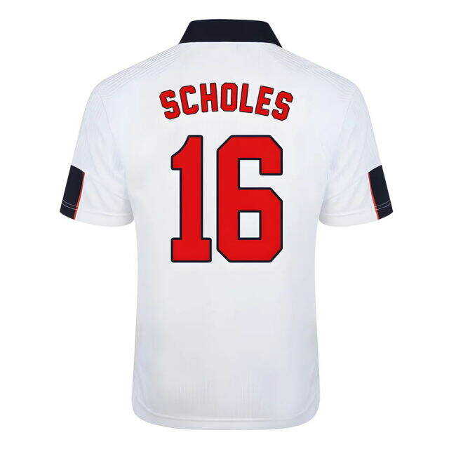 Exquisite Score Draw England World Cup 1998 Home Shirt (Scholes 16) Mature
