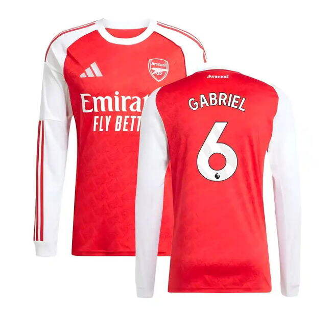 Women's 2025-2026 Arsenal Long Sleeve Home Shirt (Gabriel 6)