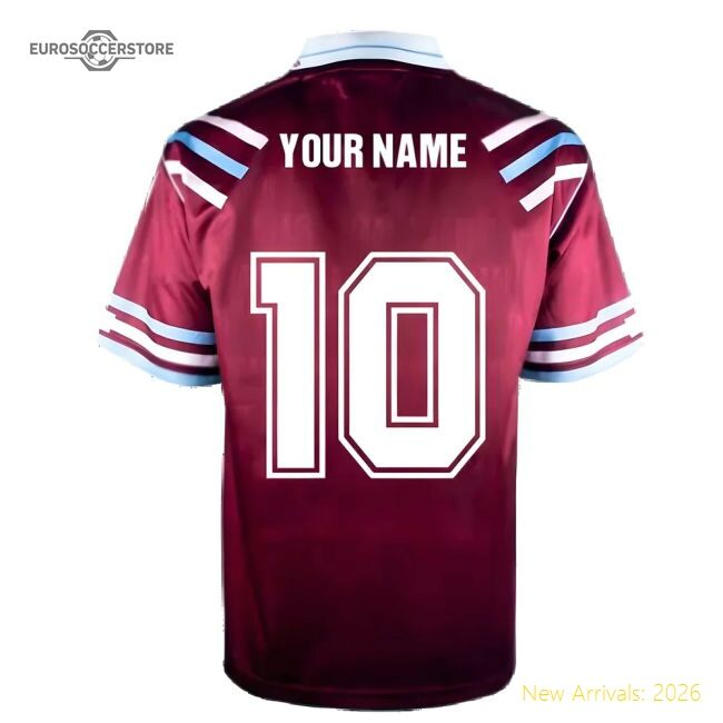West Ham United 1992 Retro Football Shirt (your Name) - Official Edition