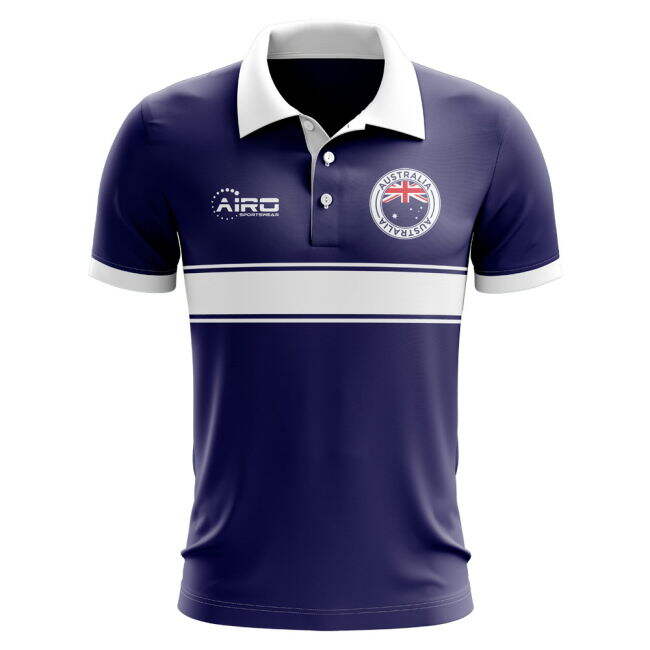 Quality Australia Concept Stripe Polo Shirt (Navy) National