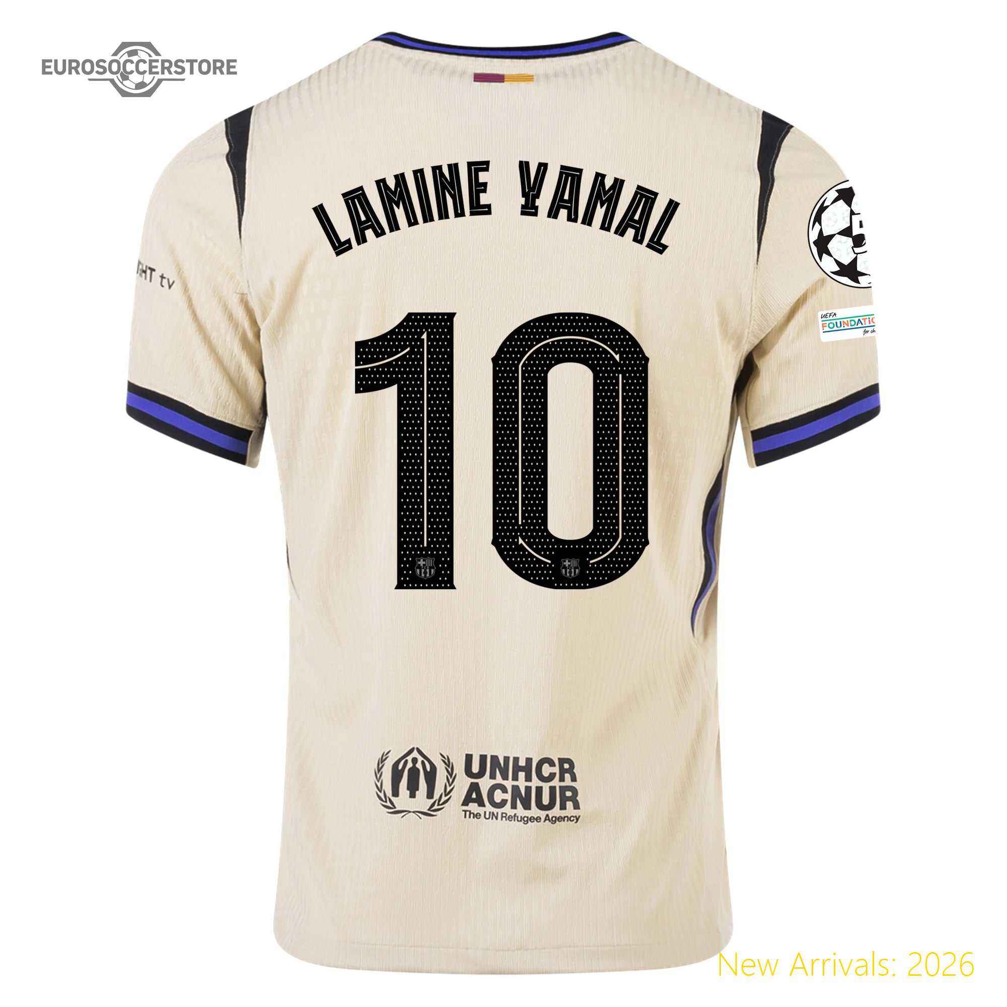 Men Bar Lamine Yamal Barcelona Away Ucl Away Durable Jersey 2023