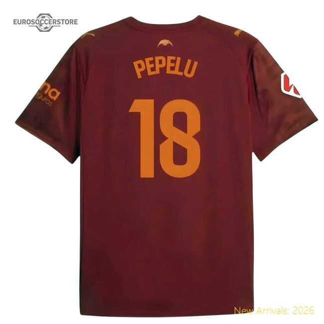 High-Quality 2025-2026 Valencia Away Shirt (Kids) (Pepelu 18)