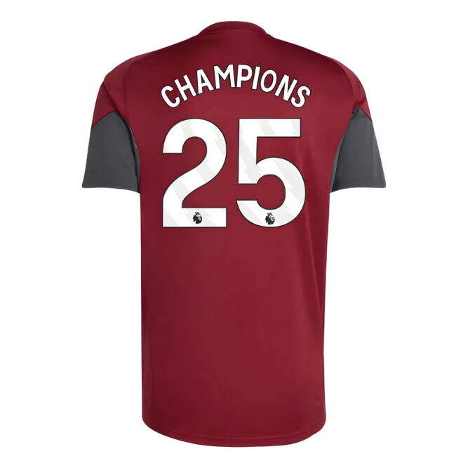 match worn 2025-2026 Arsenal EU Training Jersey (Burgundy) (Champio...