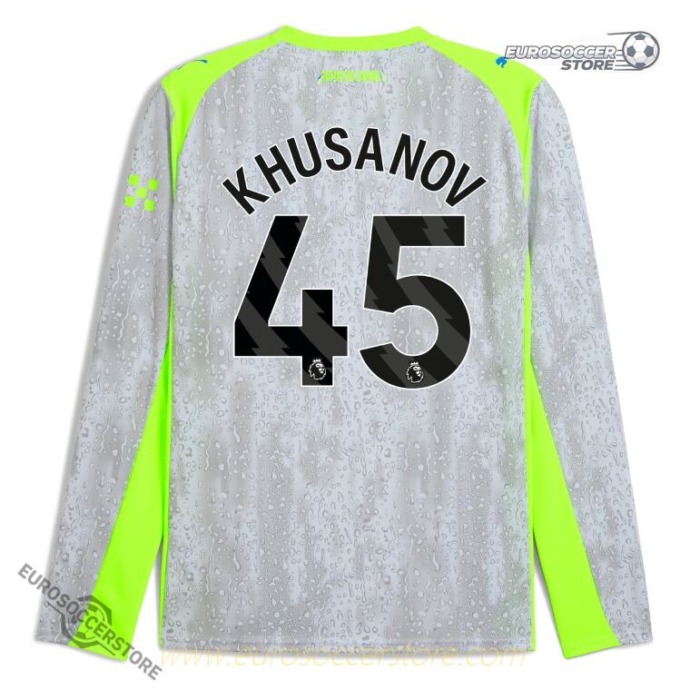 25-26 Season Manchester City Third Long Sleeve Jersey - KHUSANOV #45