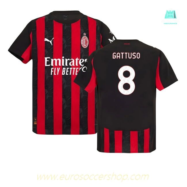 2025-2026 AC Milan Authentic Home Shirt (Gattuso 8)