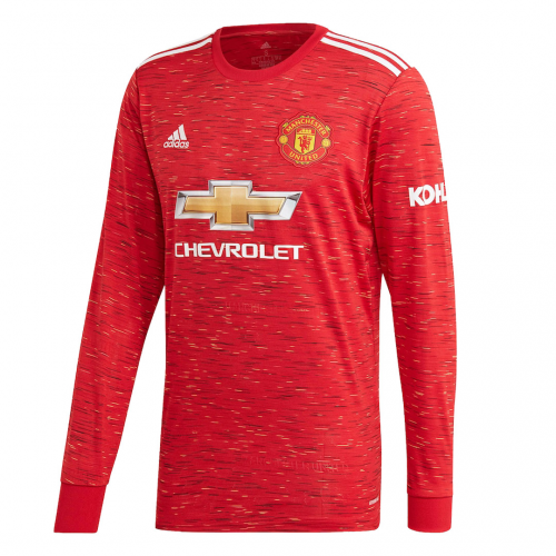 20-21 Manchester United Home Red Long Sleeve Soccer Jersey Shirt -