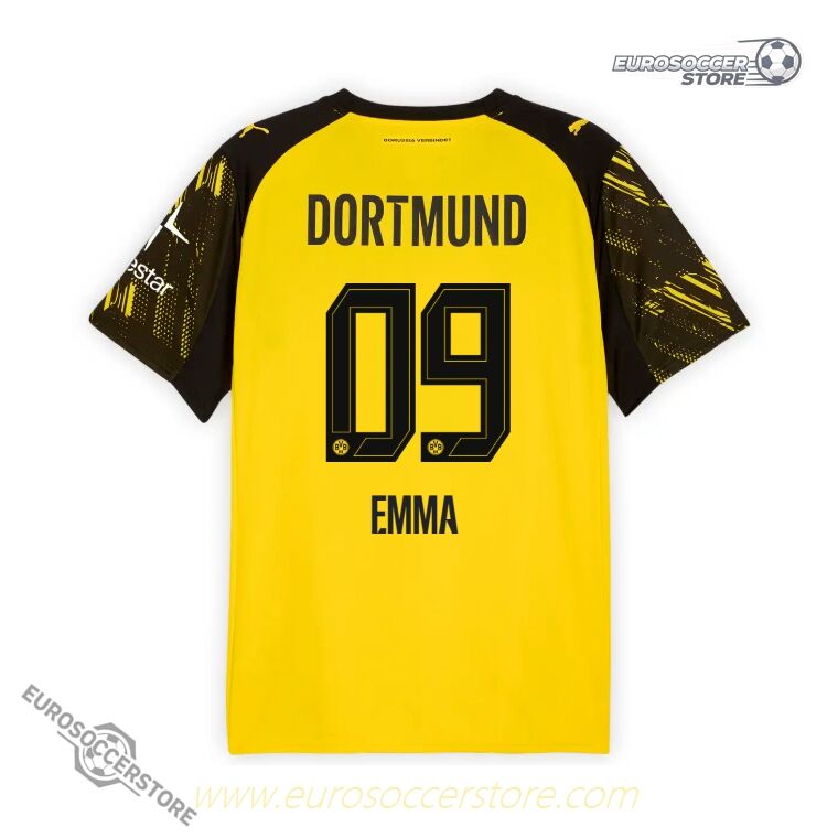 Borussia Dortmund Home EMMA 09 Football Jersey for the 25-26 Season
