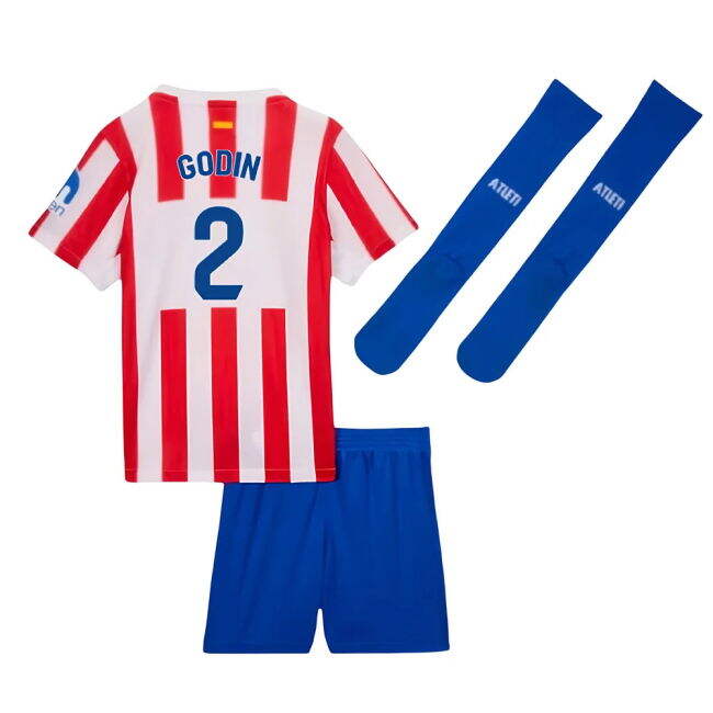 Godin 2 Atletico Madrid Club Team Rare Piece Home Rare Jersey (Kids)