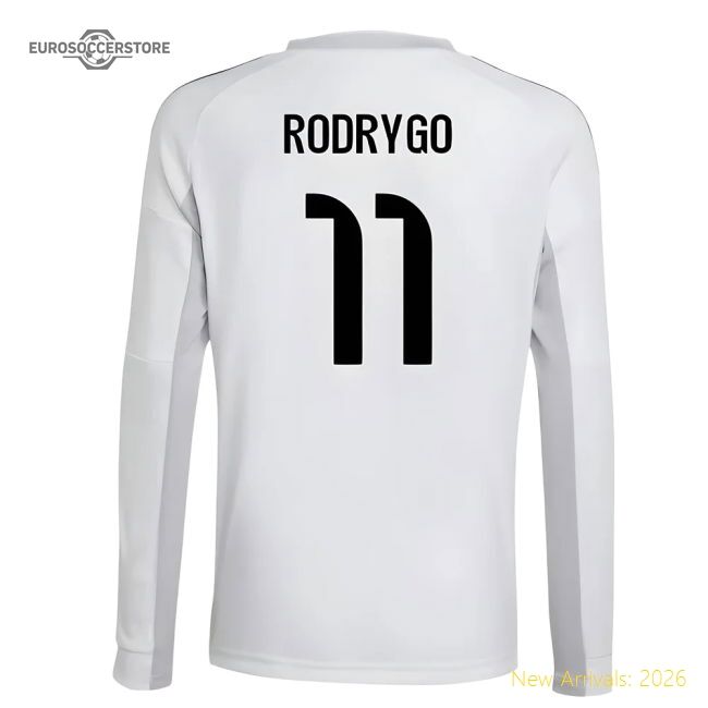 Exceptional 2025-2026 Real Madrid Long Sleeve Home Jersey (kids) (r