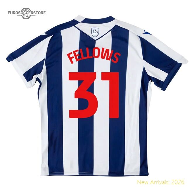 2025-2026 West Brom Wba Home Shirt - Kids (fellows 31) - Match Day Jersey