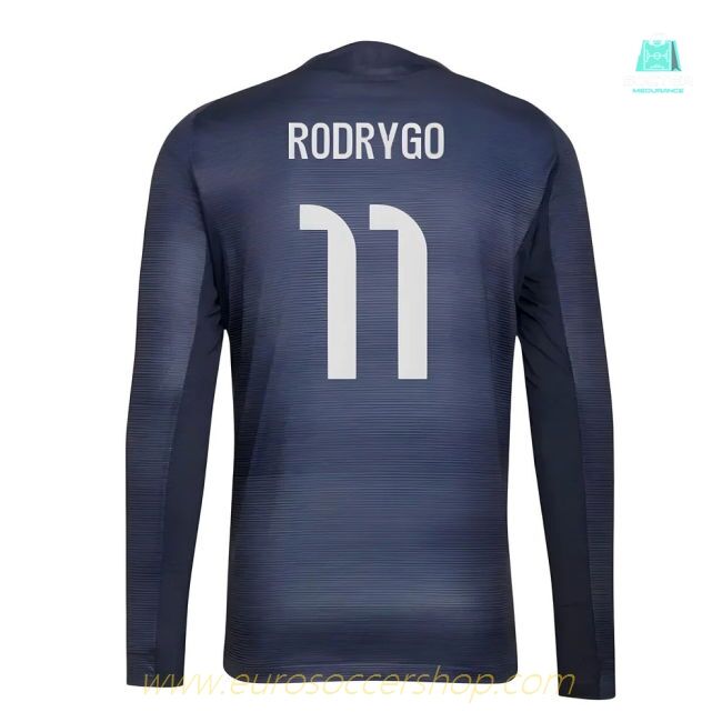 2025-2026 Real Madrid Authentic Long Sleeve Away Shirt (Rodrygo 11)