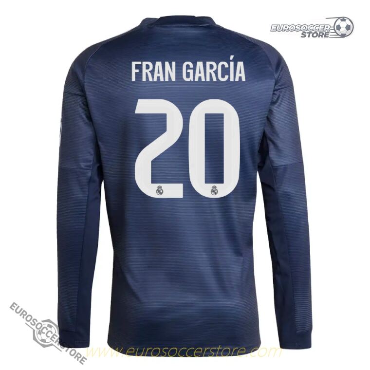 FRAN GARCÍA 20 Long Sleeve Away Jersey for Real Madrid 25-26 Season